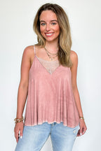Soft Spoken Lace Detail Flowy Tank - FINAL SALE - Madison and Mallory