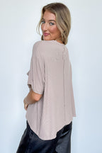 Soft Structure Relaxed Ribbed Pocket Top - BACK IN STOCK - Madison and Mallory
