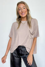 Soft Structure Relaxed Ribbed Pocket Top - BACK IN STOCK