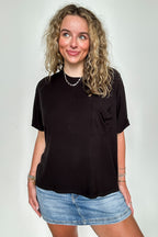 Soft Structure Relaxed Ribbed Pocket Top - BACK IN STOCK - Madison and Mallory
