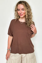 Soft Structure Relaxed Ribbed Pocket Top - BACK IN STOCK - Madison and Mallory