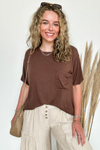 Soft Structure Relaxed Ribbed Pocket Top - BACK IN STOCK - Madison and Mallory