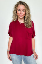 Soft Structure Relaxed Ribbed Pocket Top - BACK IN STOCK - Madison and Mallory