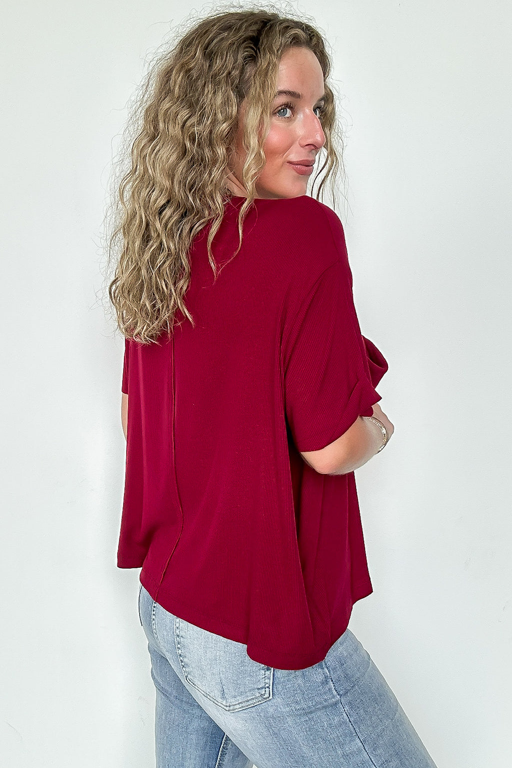 Soft Structure Relaxed Ribbed Pocket Top - BACK IN STOCK