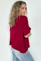 Soft Structure Relaxed Ribbed Pocket Top - BACK IN STOCK