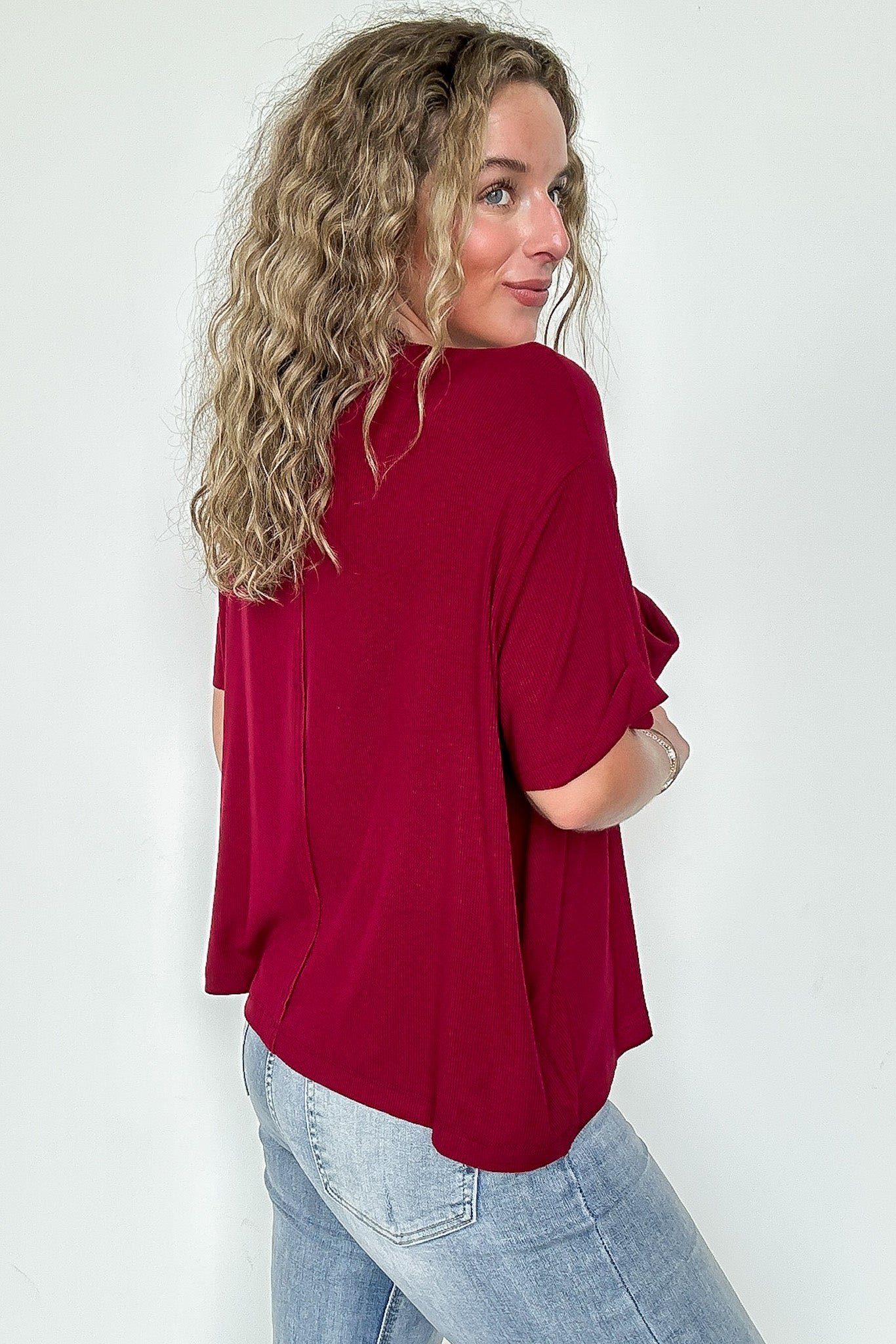 Soft Structure Relaxed Ribbed Pocket Top - BACK IN STOCK