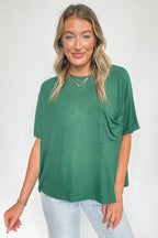 Soft Structure Relaxed Ribbed Pocket Top - BACK IN STOCK - Madison and Mallory