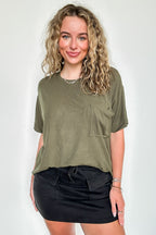 Soft Structure Relaxed Ribbed Pocket Top - BACK IN STOCK