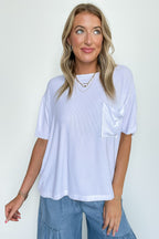 Soft Structure Relaxed Ribbed Pocket Top - BACK IN STOCK - Madison and Mallory