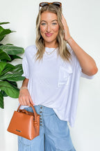 Soft Structure Relaxed Ribbed Pocket Top - BACK IN STOCK - Madison and Mallory