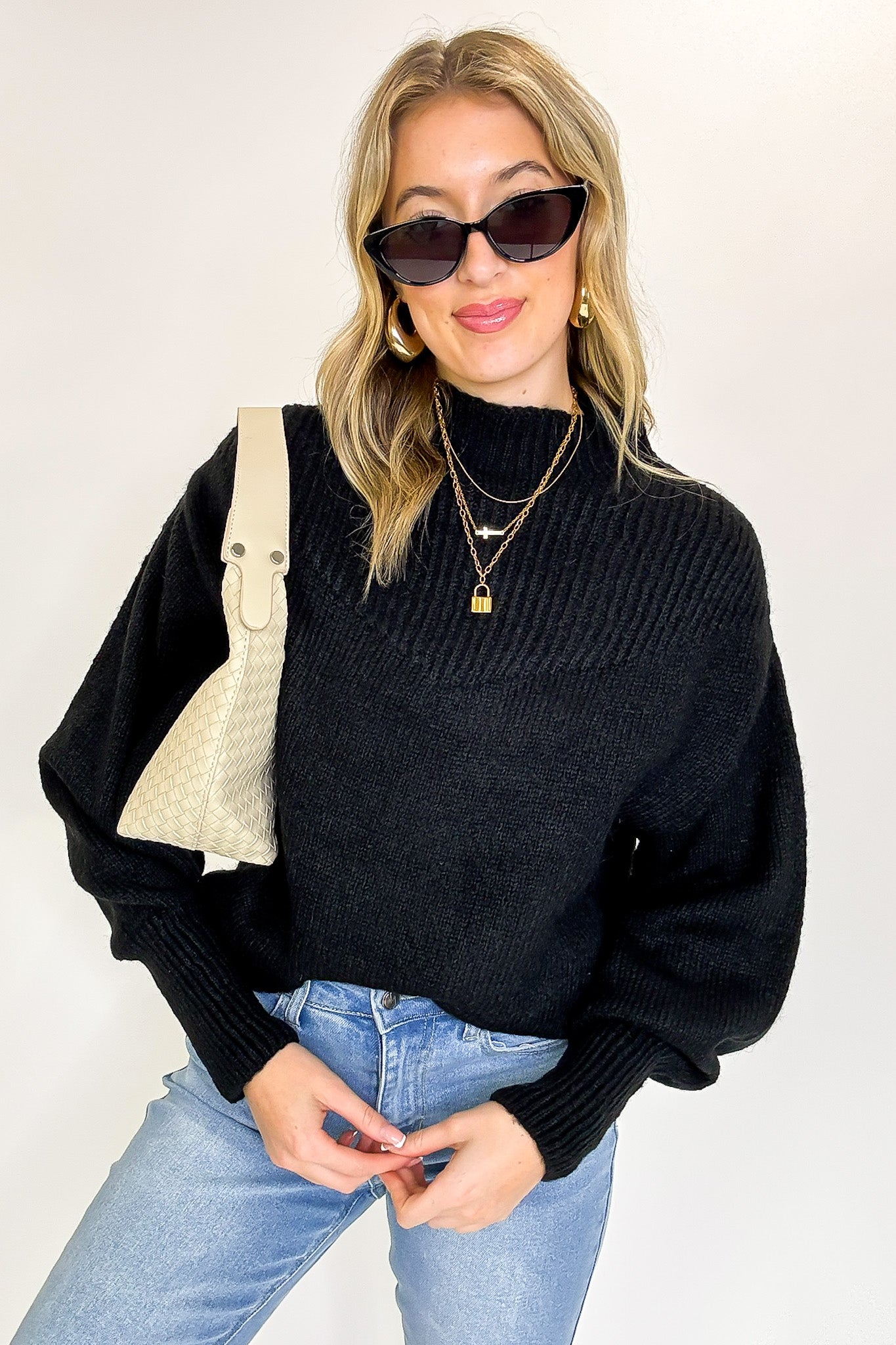 Soft Aura Mock Neck Sweater - FINAL SALE - Madison and Mallory