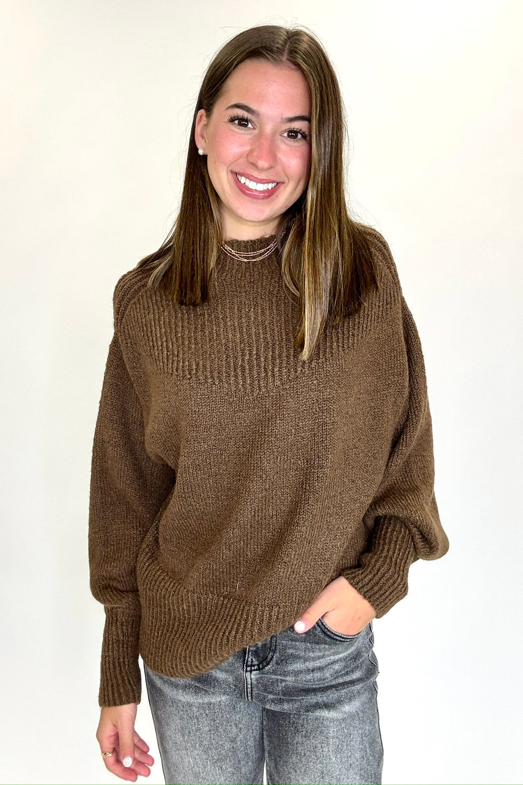 Soft Aura Mock Neck Sweater - FINAL SALE - Madison and Mallory