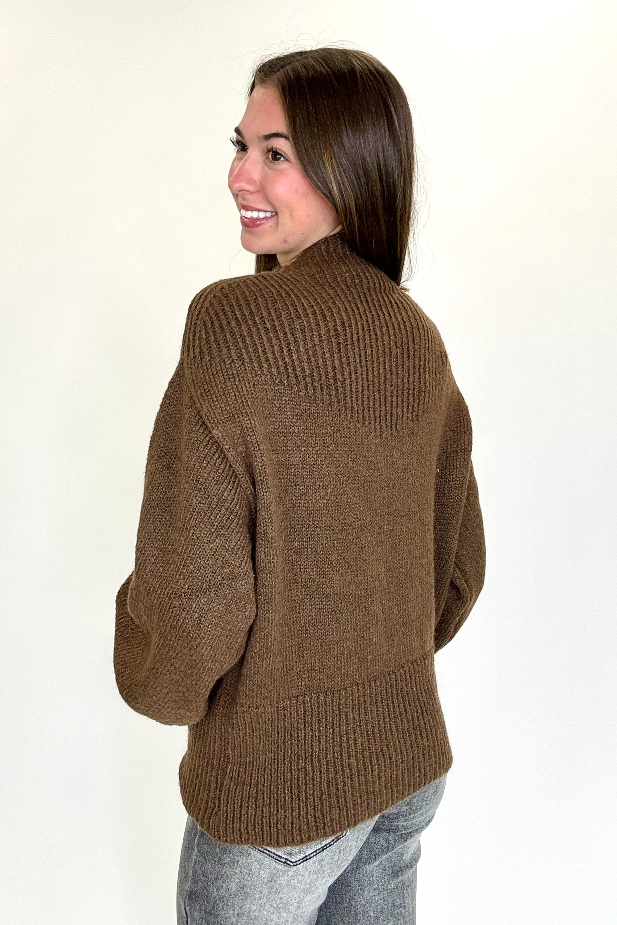 Soft Aura Mock Neck Sweater - Madison and Mallory