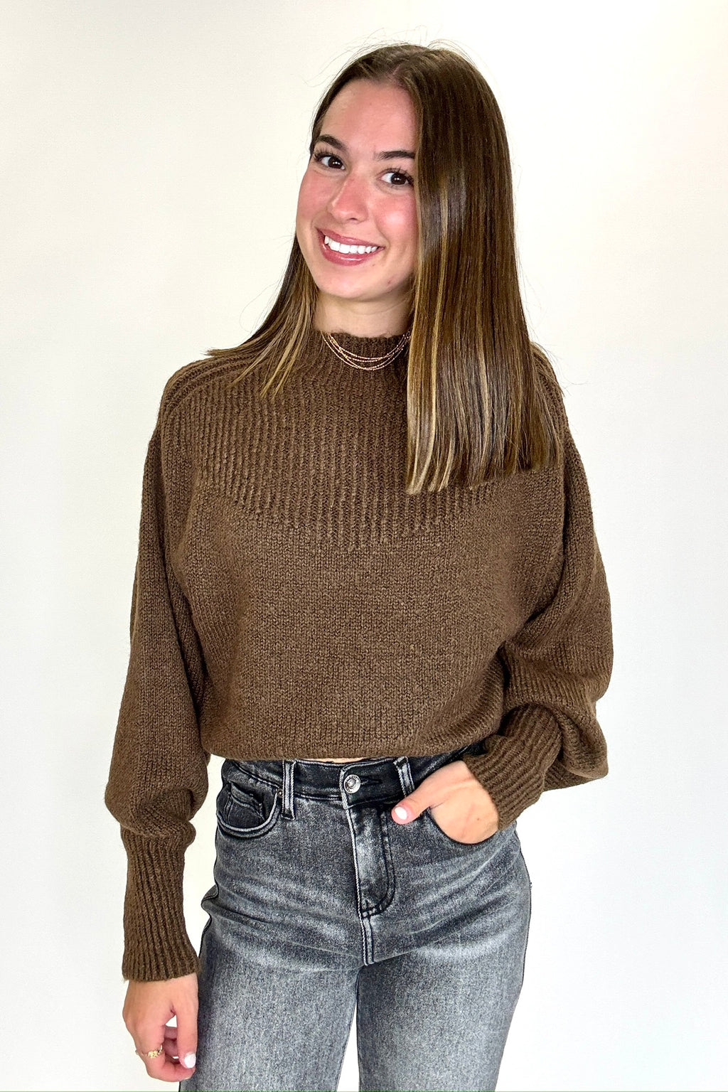 Soft Aura Mock Neck Sweater - FINAL SALE - Madison and Mallory