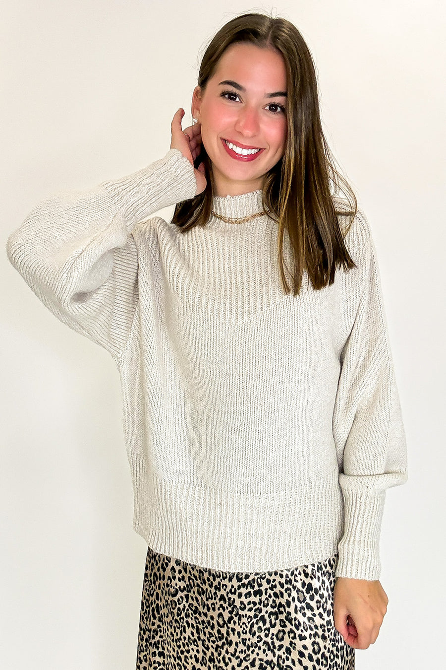 Soft Aura Mock Neck Sweater - Madison and Mallory