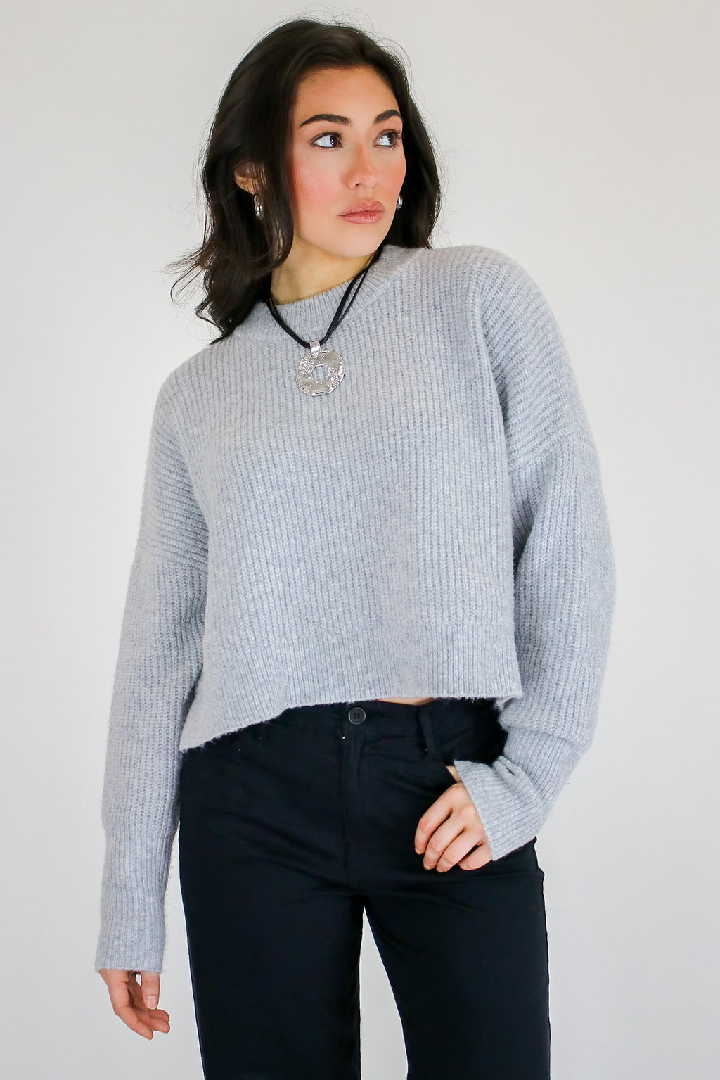 Soft Charm Ribbed Knit Sweater