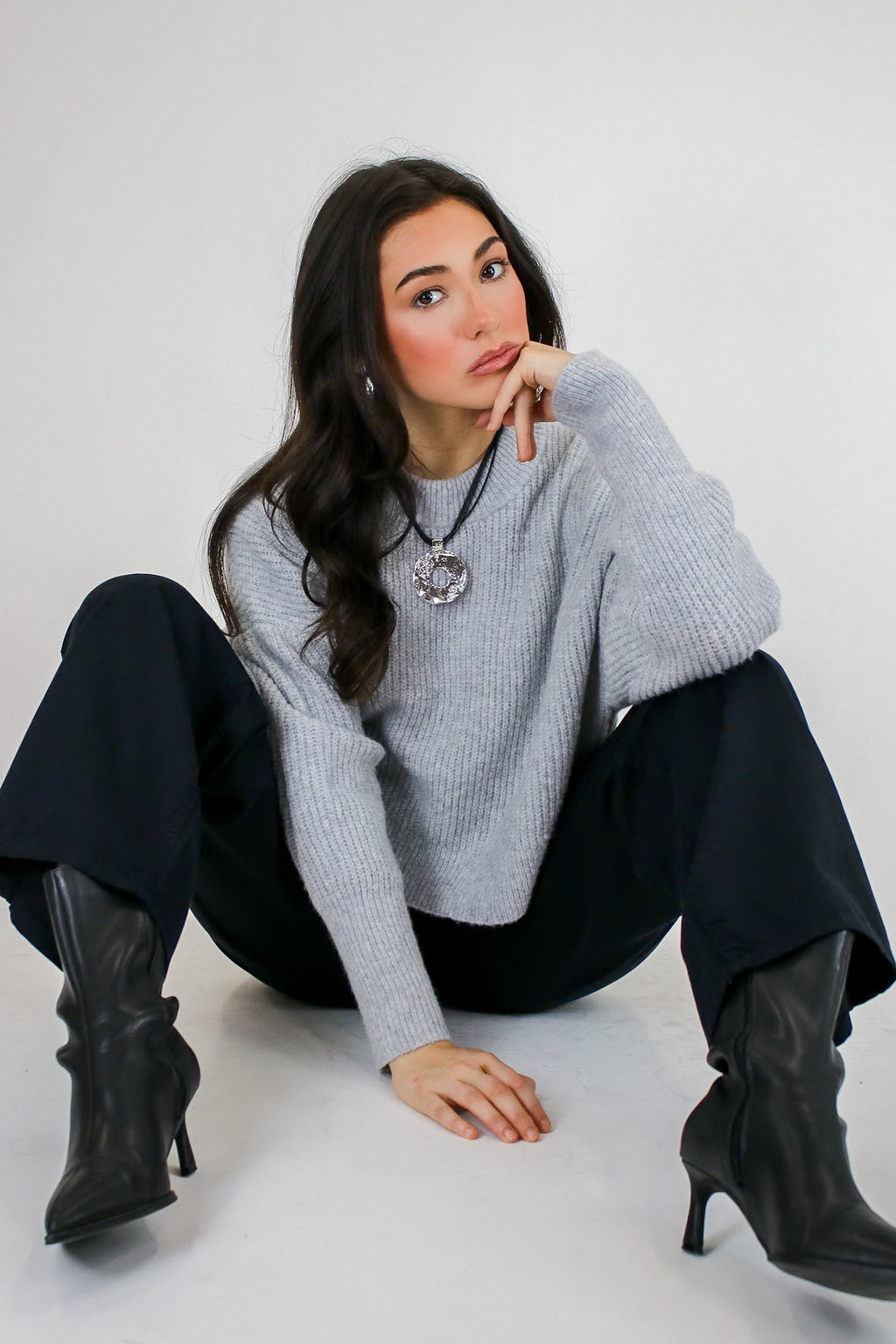 Soft Charm Ribbed Knit Sweater