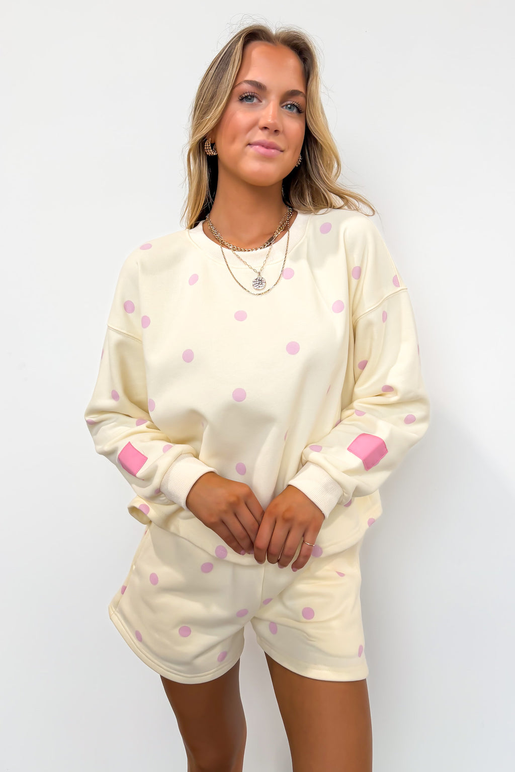 Soft Dot Lounge Crewneck Sweatshirt - Madison and Mallory