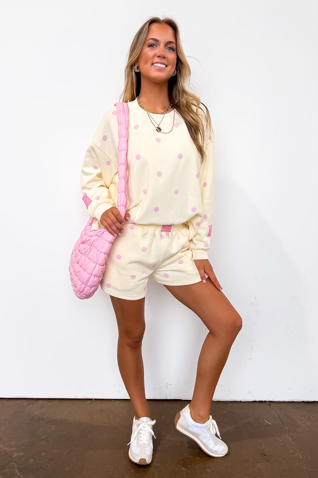 Soft Dot Lounge Crewneck Sweatshirt - Madison and Mallory