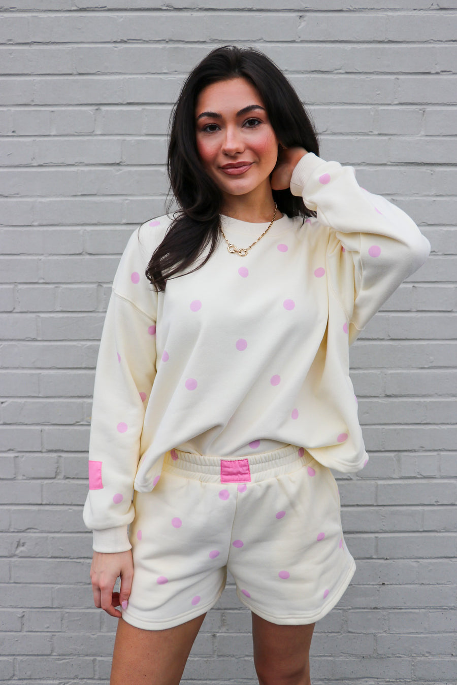 Soft Dot Lounge Crewneck Sweatshirt