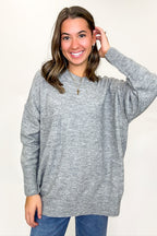 Soft Horizon High Low Hem Pocket Sweater