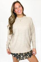 Soft Horizon High Low Hem Pocket Sweater - BACK IN STOCK - Madison and Mallory