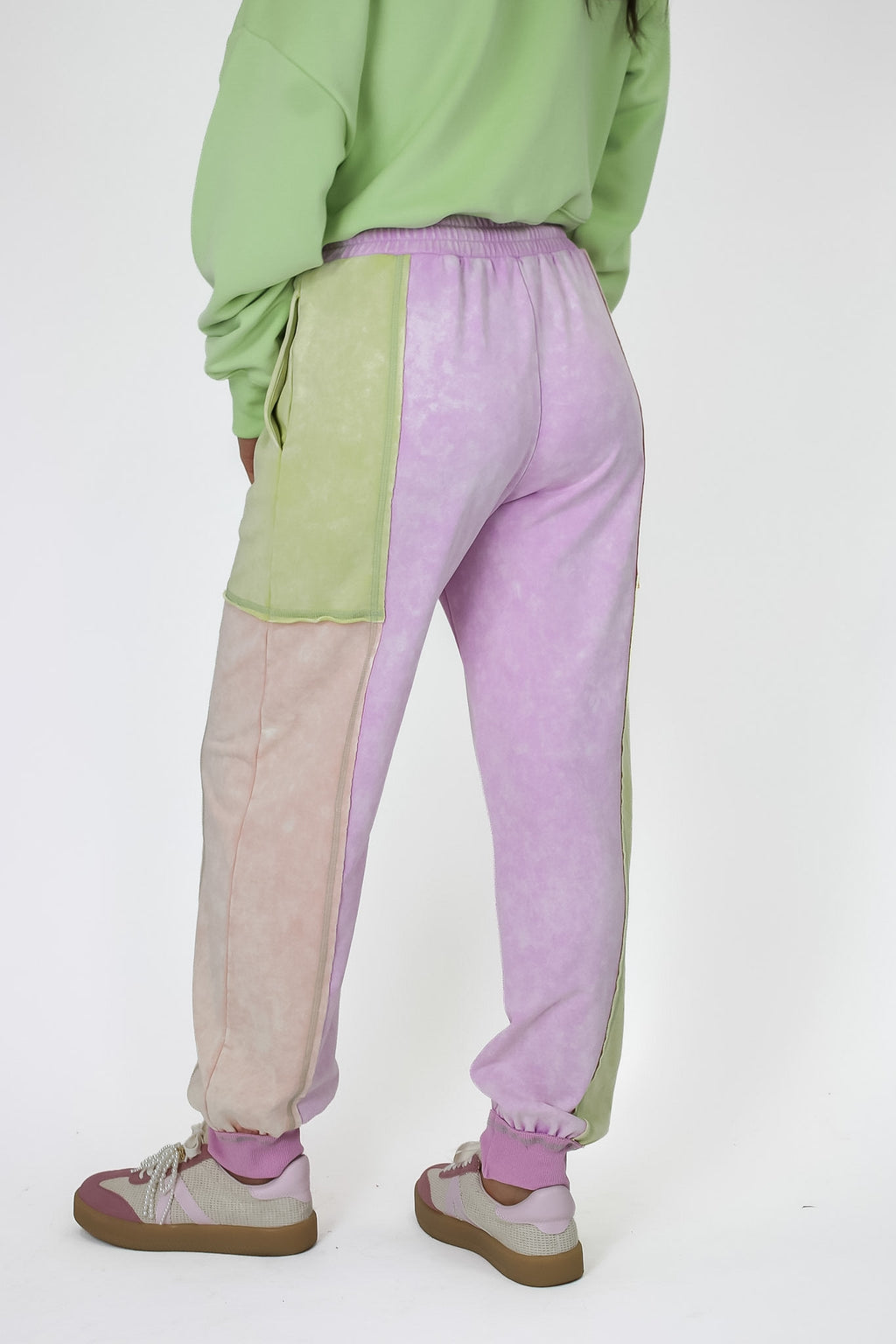 Soft Hue Pastel Color Block Joggers - Madison and Mallory