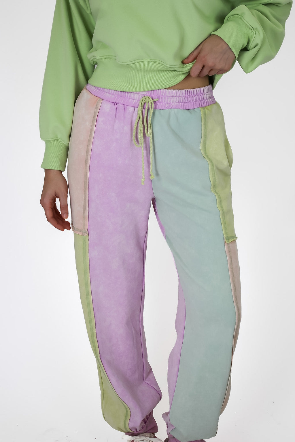 Soft Hue Pastel Color Block Joggers - Madison and Mallory