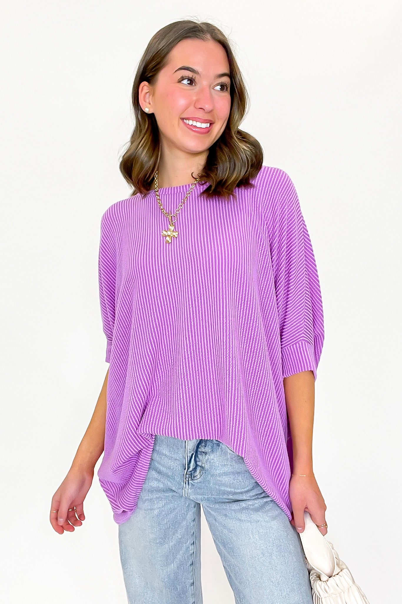 Spring Violet / SM Soft Motion Rib Knit Top - BACK IN STOCK - Madison and Mallory
