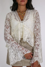 Soft Promise Bell Sleeve Lace Cardigan