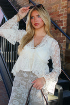 Soft Promise Bell Sleeve Lace Cardigan