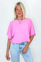 Pink / S Soft Reset Mineral Washed Dolman Top - Madison and Mallory
