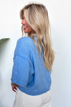 Soft Shift Marled Knit Mock Neck Short Sleeve Sweater - Madison and Mallory