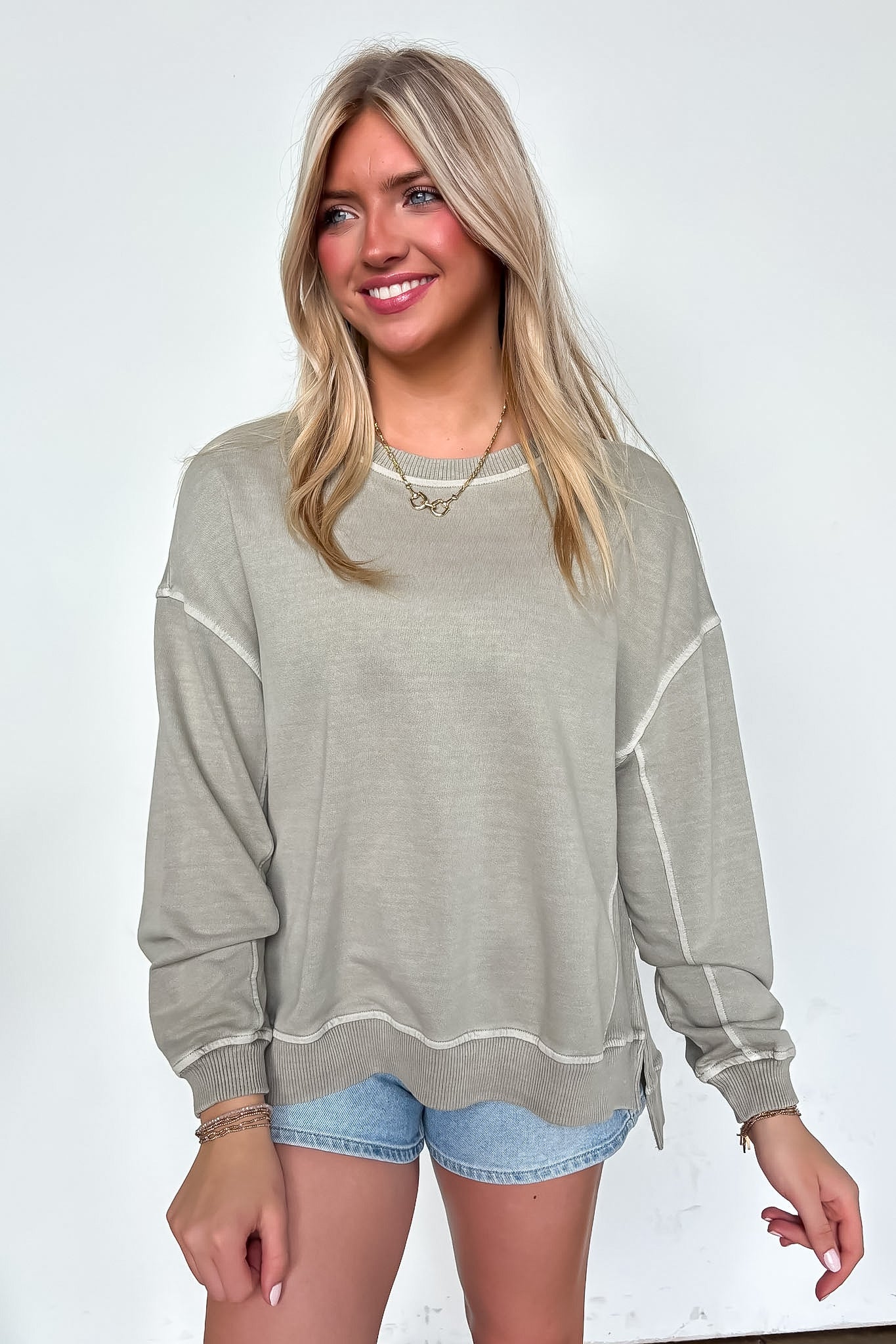 Soft Slate French Terry Pigment Washed Pullover