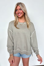 Soft Slate French Terry Pigment Washed Pullover