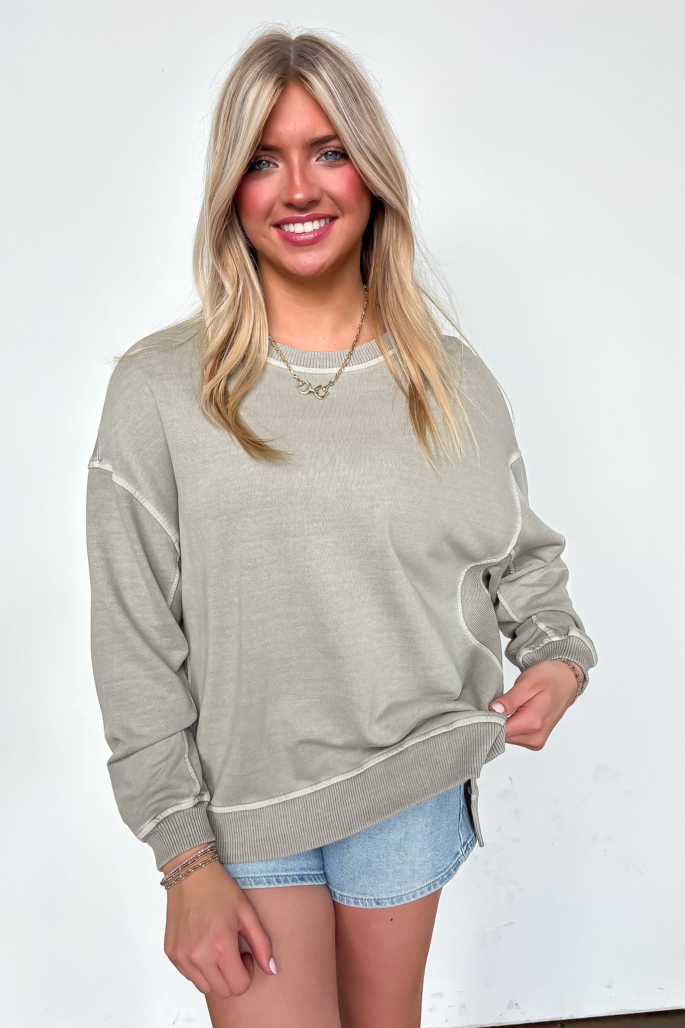 Soft Slate French Terry Pigment Washed Pullover