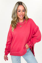 Soft Slate French Terry Pigment Washed Pullover - Madison and Mallory