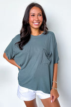 Soft Structure Relaxed Ribbed Pocket Top - BACK IN STOCK