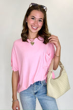 Soft Structure Relaxed Ribbed Pocket Top - Madison and Mallory