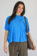 Soft Structure Relaxed Ribbed Pocket Top