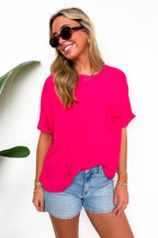 Soft Structure Relaxed Ribbed Pocket Top - BACK IN STOCK - Madison and Mallory
