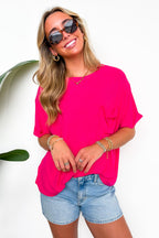 Soft Structure Relaxed Ribbed Pocket Top - BACK IN STOCK
