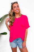 Soft Structure Relaxed Ribbed Pocket Top - BACK IN STOCK