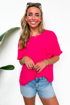 Soft Structure Relaxed Ribbed Pocket Top - BACK IN STOCK