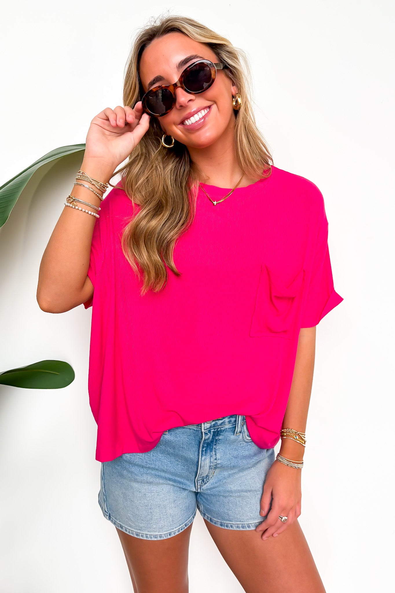 Soft Structure Relaxed Ribbed Pocket Top - BACK IN STOCK