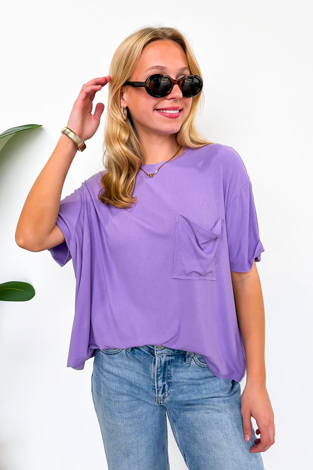 Soft Structure Relaxed Ribbed Pocket Top - BACK IN STOCK - Madison and Mallory