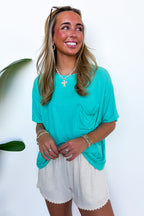 Soft Structure Relaxed Ribbed Pocket Top - BACK IN STOCK