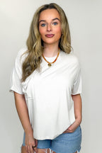 Sand Beige / S Soft Structure Relaxed Ribbed Pocket Top - Madison and Mallory
