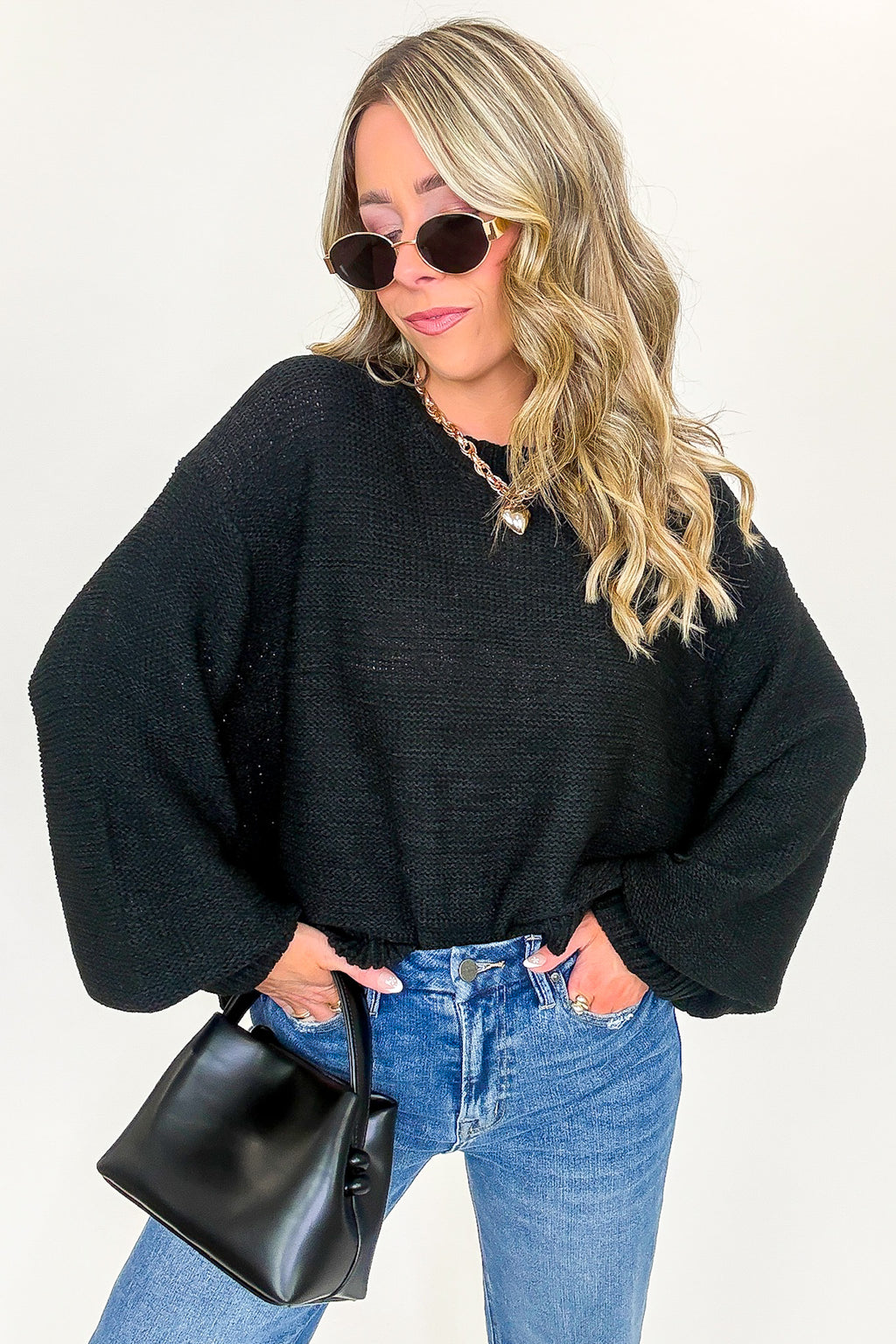 Softscape Oversized Balloon Sleeve Sweater - BACK IN STOCK - Madison and Mallory