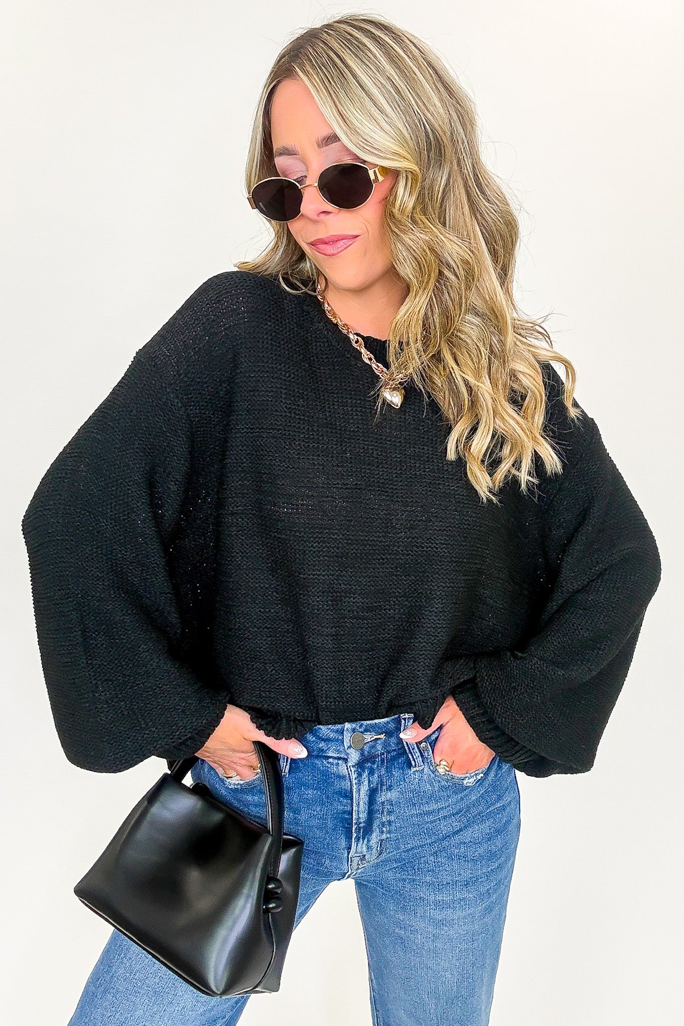 Softscape Oversized Balloon Sleeve Sweater